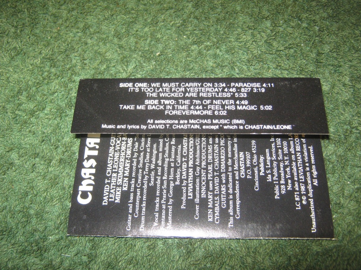 David T] Chastain - The 7th [seventh] Of Never (cassette) leather