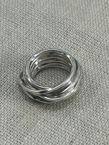VINTAGE 1990s silver wide multi band ring size O 925 - Picture 19 of 22