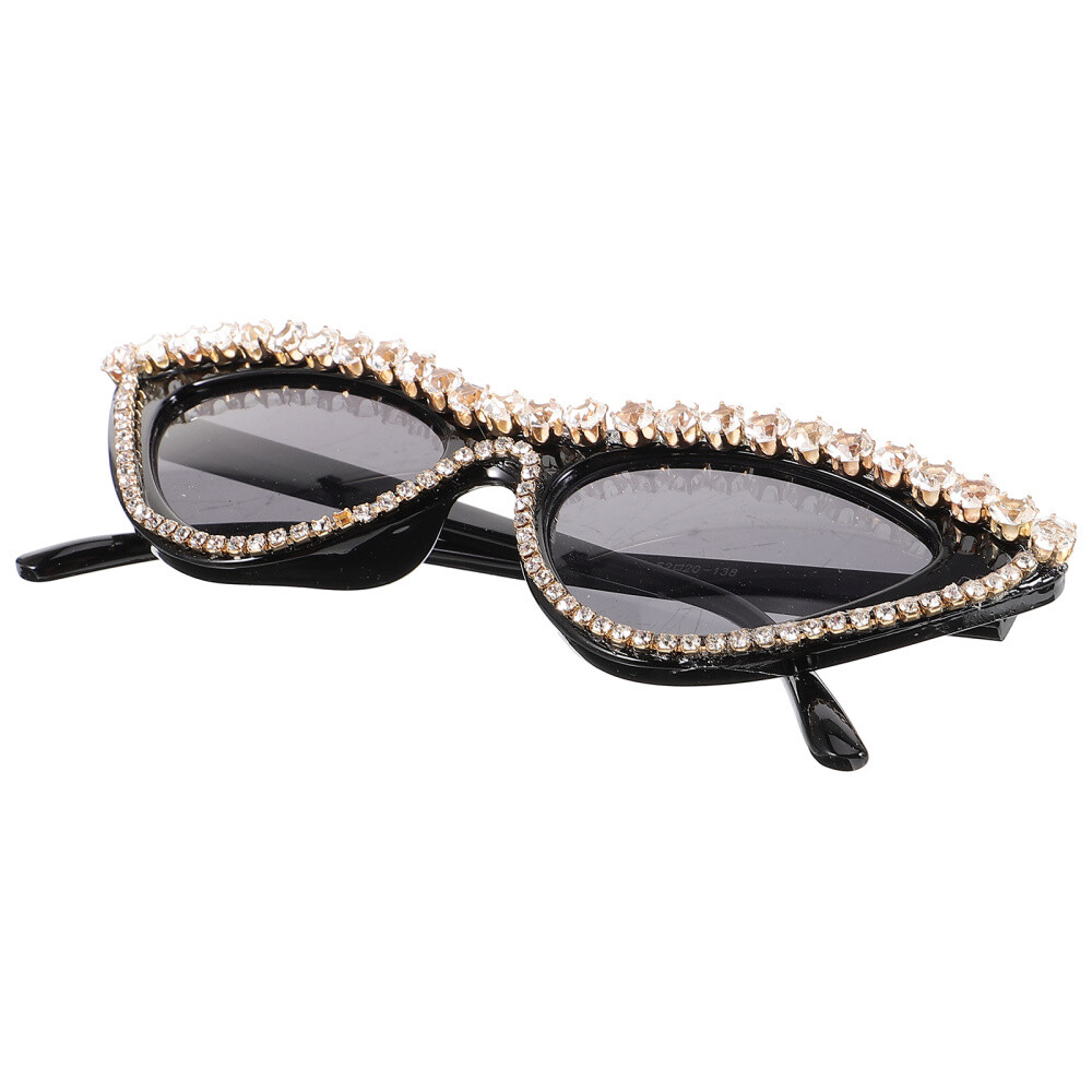 - Triangle Cat-eye Sunglasses Rhinestones Neon Retro Decor-image