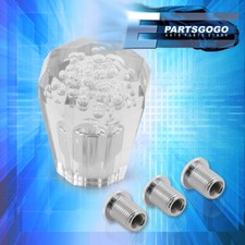 Universal 60mm M8x1.25 M10x1.5 M12x1.25 Diamond Bubble Mt Gear Shift Knob Clear