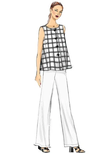 NEW LOOK SEWING PATTERN 6781 MISSES 10-22 EASY LOOSE TOP, WIDE LEG PULL-ON PANTS - Picture 5 of 9