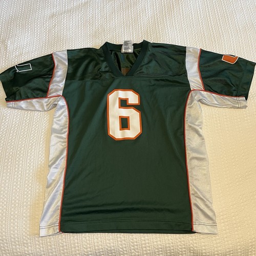 Youth Kids NCAA Size XL Univ. Of Miami Hurricanes Football Jersey Green #6