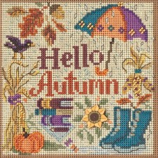 Hello Autumn Cross Stitch Kit Mill Hill 2023 Buttons  Beads Autumn MH142323