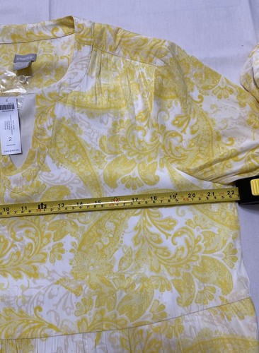 NWT Chico’s Pineapple Tiered Sea Island Paisley Lined Maxi Dress Size 2 ($169) - Picture 8 of 11