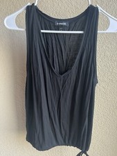EXPRESS Black V Neck Tank Drawstring Top Women  s size Small