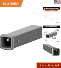 Pre-Drilled 2-Inch x 12-Inch Raw Steel Hitch Receiver Tube for Custom Towing