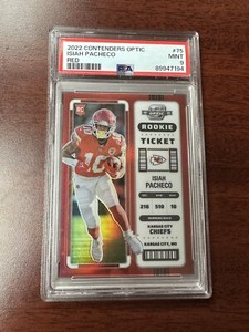 Isiah Pacheco 2022 Contenders Optic #75 Red /175 PSA 9 MINT Rookie RC
