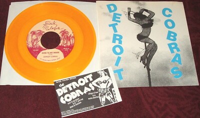DETROIT COBRAS..OVER TO MY HOUSE..7'' GOLD VINYL NR. MINT 1996 + MINI FLYER USA