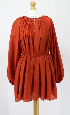 MATTEAU VOLUMINÖSES MINIKLEID DAMEN UK10 TERRAKOTTA UVP 344 £ BR