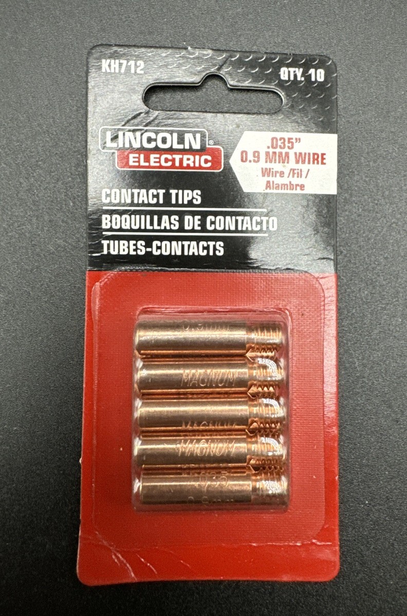 Lincoln Electric #KH712, QTY=10. Contact Tips .035