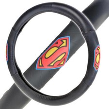 Official Superman Steering Wheel Cover Leather Ergonomic Skin Universal Size Official Superman Steering Wheel Cover Leather Ergonomic Skin Universal Size