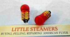 AMERICAN FLYER TWO 1447R  RED LIGHT BULBS  REPRO  #1447RP  PAINTED