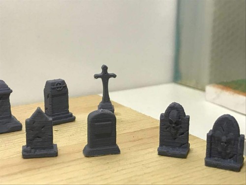 Juego de lápidas a escala N 1/160 para diorama cementerio cementerio (18 piezas) - Imagen 3 de 12