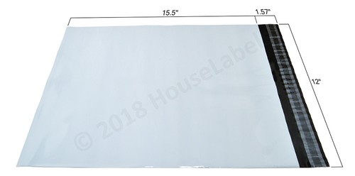 12X15,5 - #5 - POLY MAILERS - (200) sacs - enveloppes d'expédition épaisses 2,35 MIL - Photo 2/7