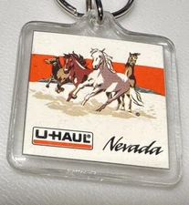 Vintage 1993 Nevada U-Haul Moving Trucks Rental Storage Trailers Horses Keychain