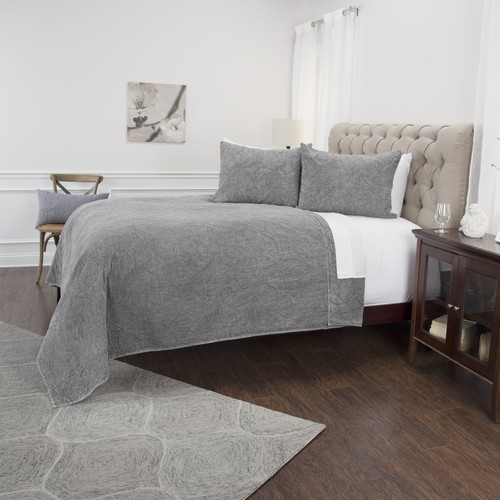 Gray Queen 100% Cotton 300 Thread Count Machine Washable Down Alternative Com... - 第 3/12 張圖片