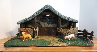 Thomas Kinkade Hawthorne Village Star Hope Creche Nativity Manger Stable Lighted
