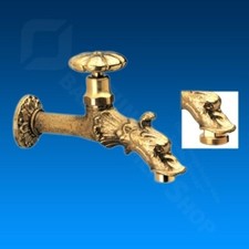 Nostalgie Auslaufventil, Wasserhahn, nostalgisch, mit Drachenkopf, Messing