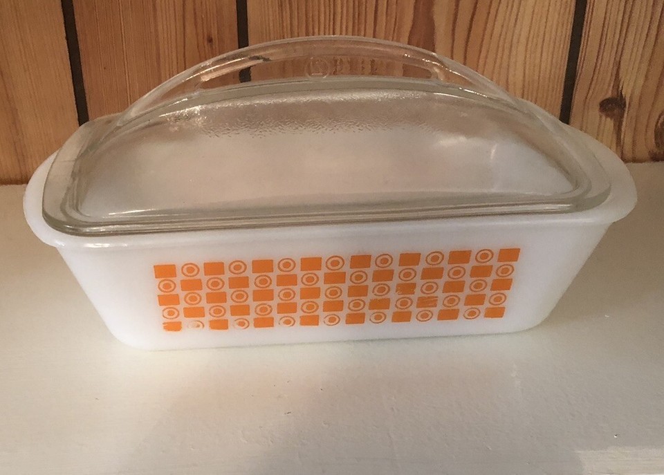 Vintage Glasbake Loaf Pan With Lid eBay