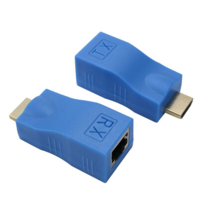 2Pcs 1080P HDMI Extender auf RJ45 über Cat 5e/6 Netzwerk LAN Ethernet Adapter DA