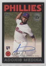2021 Update 1986 Topps Baseball Black 80/199 Adonis Medina #86B-AM Auto 7m3