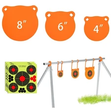 AR500 Steel Target Combo Set, 3/8" Gong Target Hanging Kit, Outdoor Hanging G...