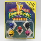 Vintage 1993 Mighty Morphin Power Rangers MMPR Helmet Rings Set of 5 ~ Brand New
