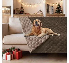 Couch Cover Protector Gogobunny Brown Tan 52x82 Double Sided Waterproof New