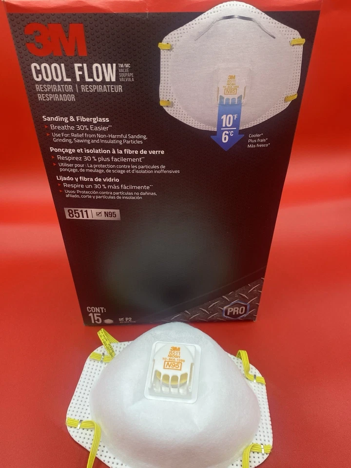 Respiradores de fluxo frio 3M 8511 novos melhorados pintura artesanato doméstico quintal arte lixa - Imagem 3 de 4