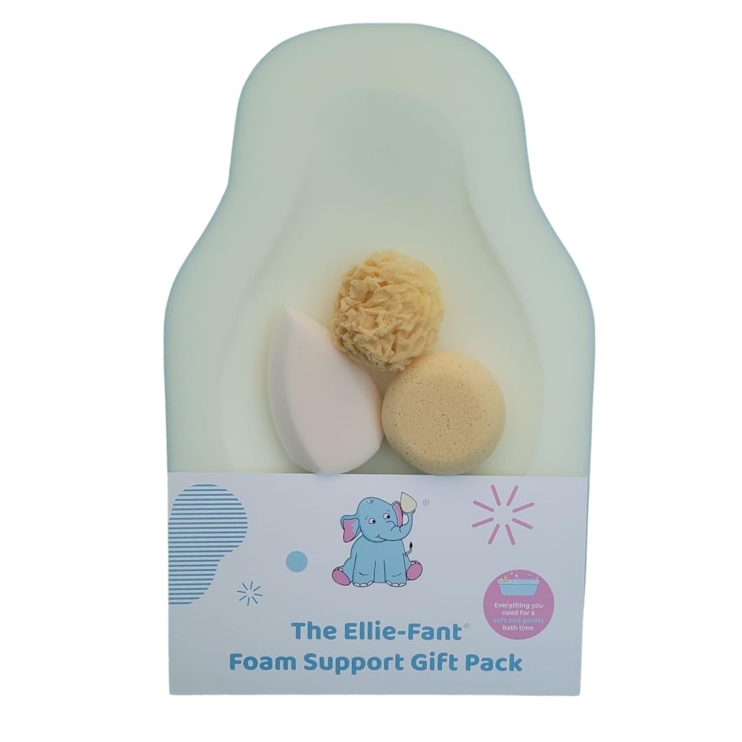Baby Bath Foam Support Mat 4 Pc Gift Set Includes Skid Proof & Antibacterial