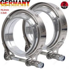 2x Edelstahl V Band Schelle 76.2 mm 3 Zoll 4x...
