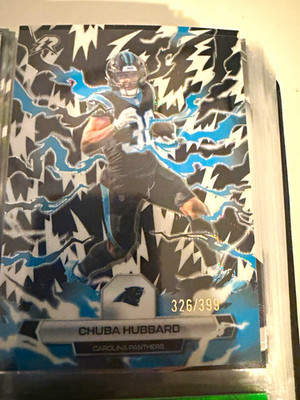 Panini Black Chuba Hubbard Carolina Panthers Serial Numbered #326/399 NFL Card