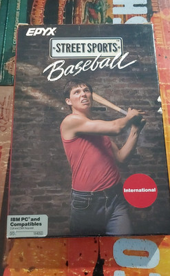 Street Sports Baseball (Epyx 1988) IBM PC (Disk, Manuals, Box) works classic