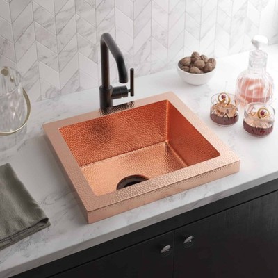 Native Trails CPS32 Manhattan 17'' Drop-In Single Basin Copper Bar - Copper
