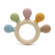New hand multicolor Silicone Baby Ring Teether Anxiety Teething Toys 0-12 Months