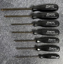 Set Of 7 Snap-on Black Handle Hex Allen Wrenches - Sdab 5 7 8 9 10 14 16