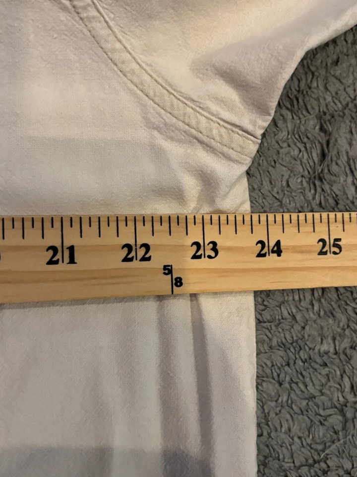 Vintage Michael Austin Shirt Short Sleeve Button Cream Rugged Wear Outdoor Camp - Image 4 of 4