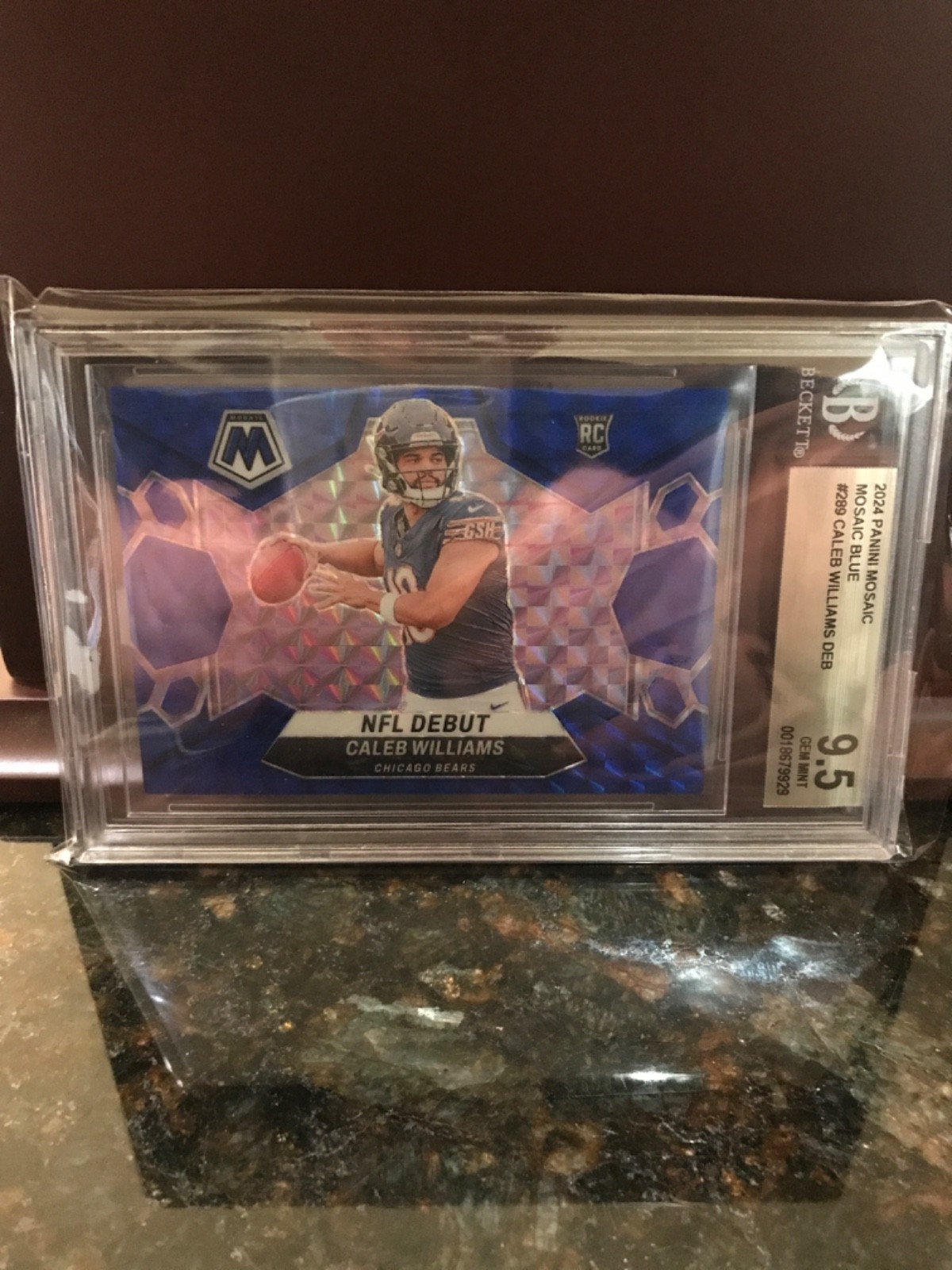 2024 Panini Mosaic - NFL Debut Caleb Williams #289 Blue Mosaic Prizm /99 (RC)