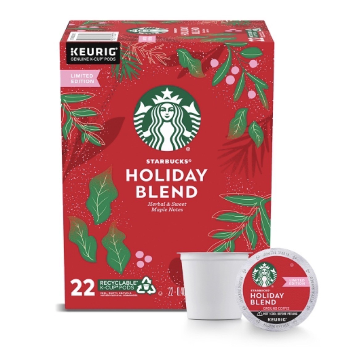 Starbucks Holiday Blend coffee Limited Edition K-Cups 22 Cou