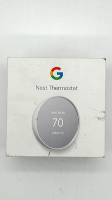 Google Nest Thermostat GA01334-US Snow Smart WiFi Thermostat Open Box Tested