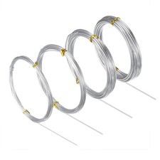 BBTO Aluminum Craft Wire, 4 Sizes 1 mm, 1.5 2 mm and 2.5 in Silver