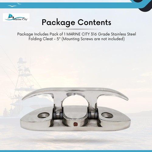 Seil Klappklampe 5" - Schwerlast 316 Grade Edelstahl Deck Befestigung 1/2" R... - Bild 7 von 7