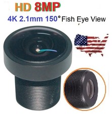 8MP 2.1mm CCTV Camera Lens 1/2.5" FPV Security Camera Lens for IP Camera Black
