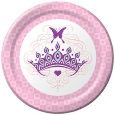 Her Highness 7 Inch Plates Paper 8 Per Pack Princess Birthday Party Tableware