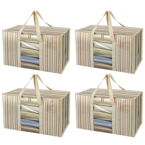 4-Pack Oversized Moving Bags with Reinforced Handles Heavy-Duty Storage Tote