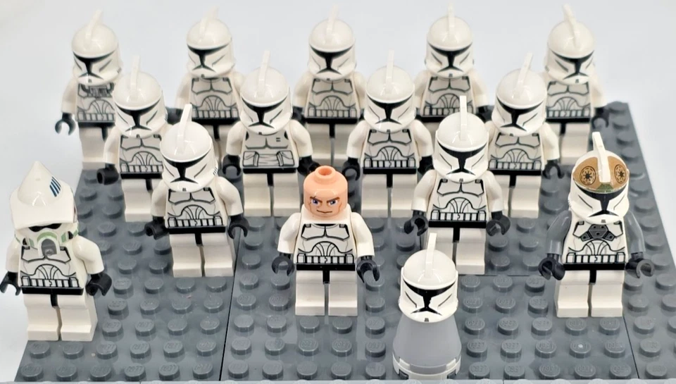 14x Authentic LEGO Star Wars Clone Trooper Minifigure Phase 1 Large Eyes SW0201 - Image 2 of 4