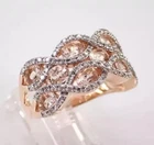 2Ct Oval Cut Lab Created Morganite Womens Wedding Ring 14K Rose Gold Plated