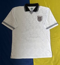ENGLAND 1990/1992 HOME VINTAGE SOCCER JERSEY FOOTBALL SHIRT SCORE DRAW Sz.M