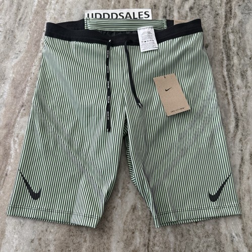 Nike Dri Fit Adv Aeroswift Running Half Tights Anthracite Green FN3369-014 Sz M