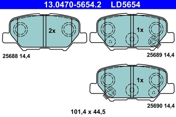 ATE BremsbelÄGe Bremsbelagsatz Hinten Mitsubishi ASX Outlander 3 Mazda 6 Peugeot-image